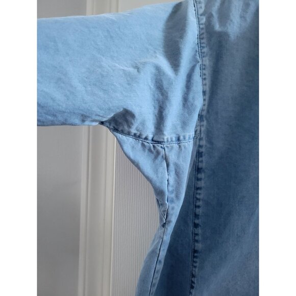 A.P.C APC Womens Blue Chambray top size Medium long sleeve Clean Girl Minimalist - Picture 4 of 7